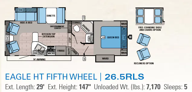 Jayco Eagle HT 265RLS floor plan