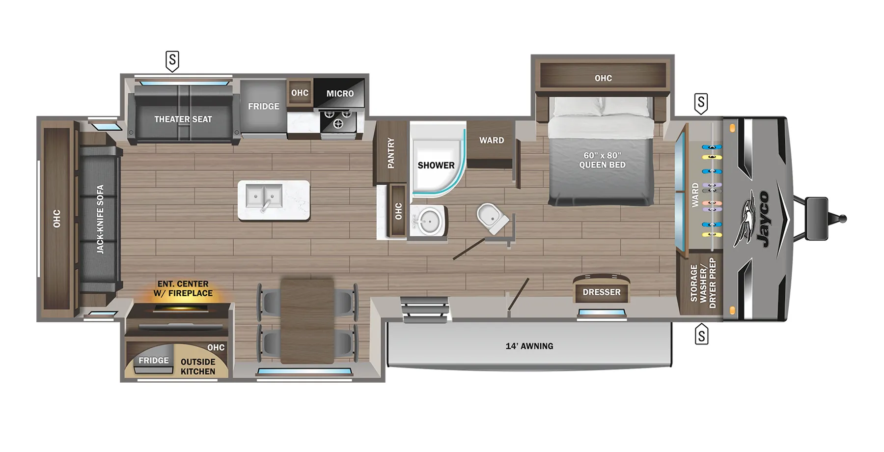 Jayco Jay Flight 340RLK floor plan