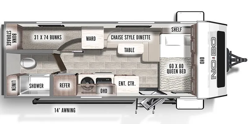 2021 Forest River No Boundaries NB19.7 floor plan