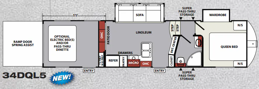 Forest River XLR Nitro 34DQL5 floor plan