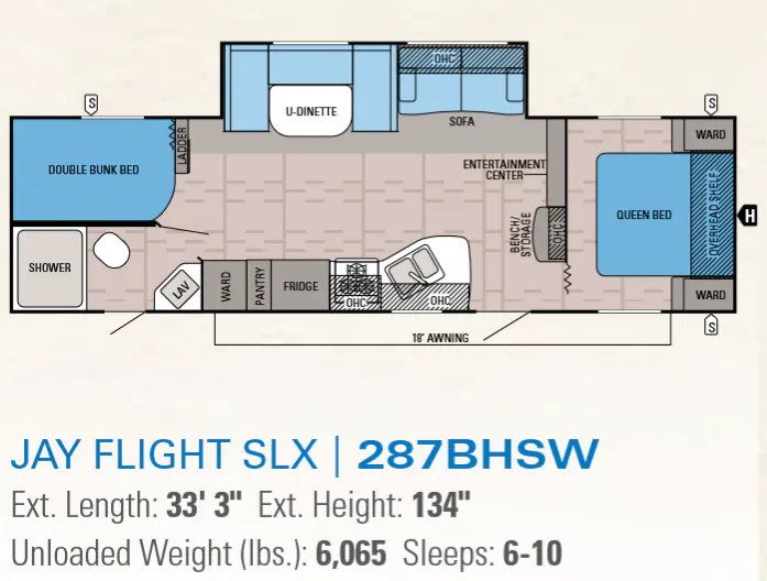 Jayco Jay Flight SLX 287BHSW floor plan