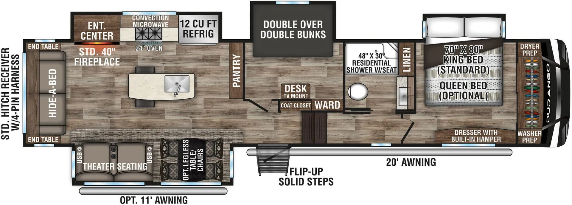 K-Z Durango D343MBQ floor plan
