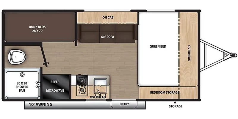2024 Forest River Aurora Light 16BHX - Floor plan