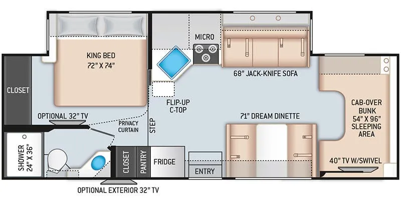 Thor Motor Coach Four Winds 27R floor plan