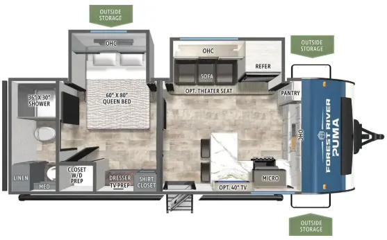 Forest River Puma 220FK floor plan