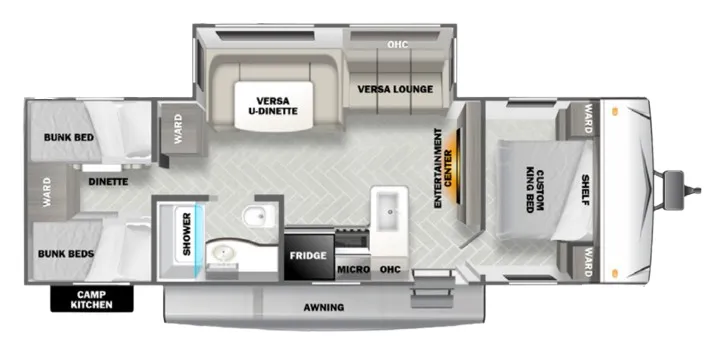 2009 Forest River Wildwood 30QBSS floor plan
