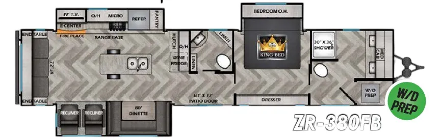 CrossRoads Zinger 380FB floor plan