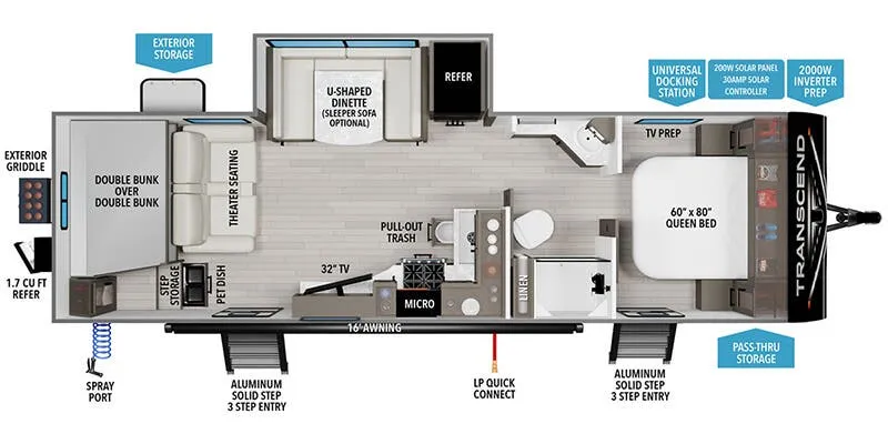 2025 Grand Design Transcend 265BHT floor plan