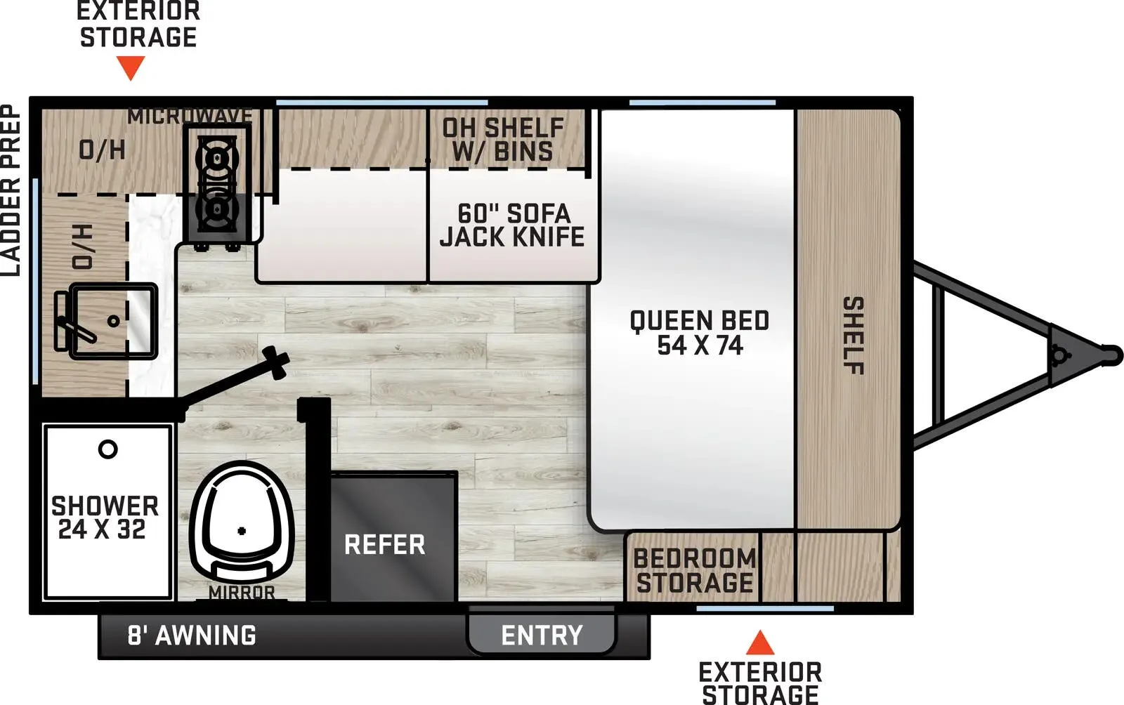 Forest River Aurora Light 13RKX floor plan
