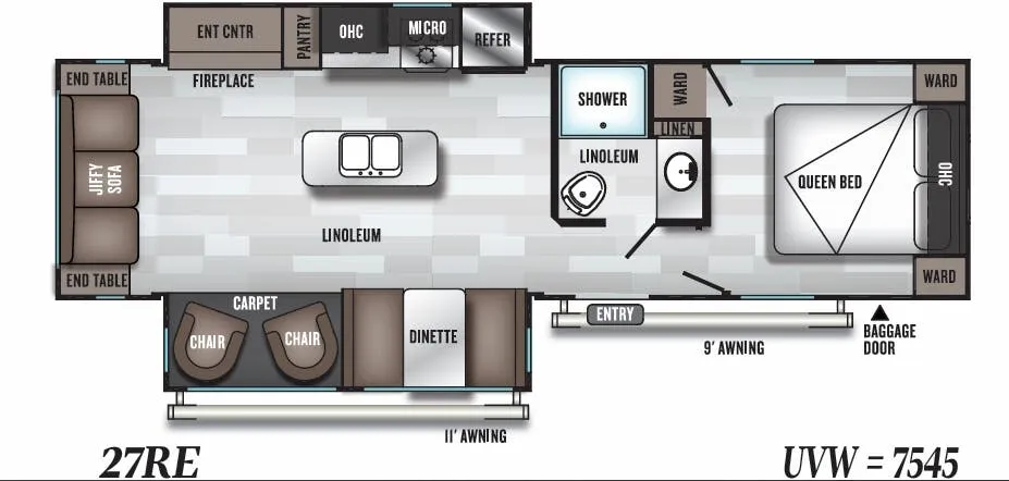 Forest River Salem 27RE floor plan