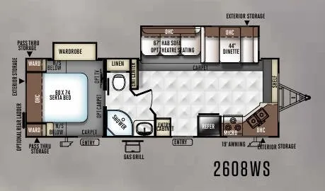 Forest River Rockwood Ultra Lite 2608WS floor plan
