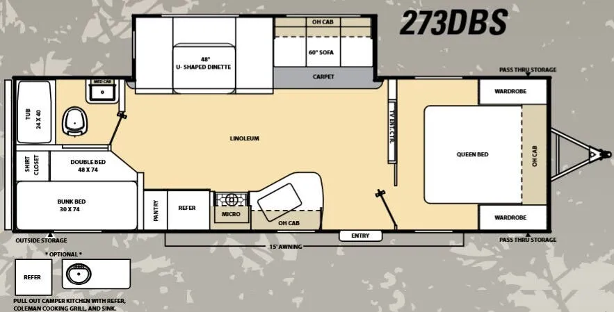 2015 Coachmen Catalina 273DBS - Floor plan