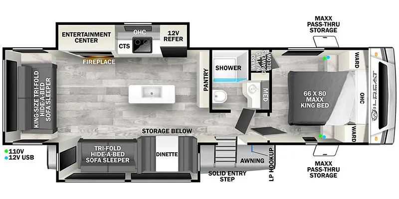 Forest River Wildcat 278RLX floor plan