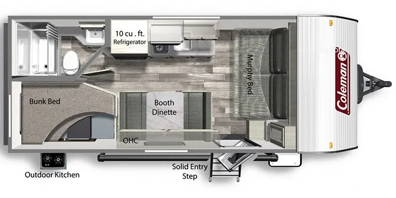 2022 Dutchmen Coleman Lantern LT 18BH floor plan