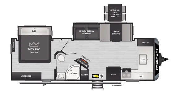 2024 Keystone Passport 2600FK floor plan