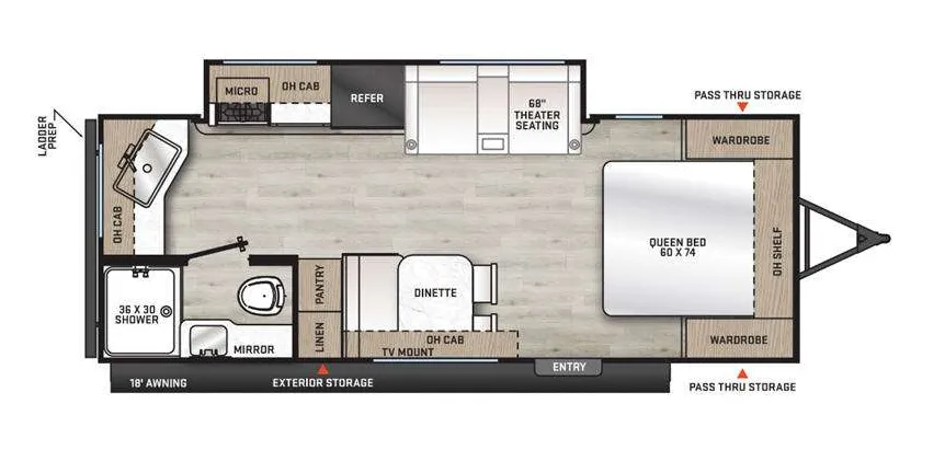 2024 Forest River Aurora Light 22MLS - Floor plan