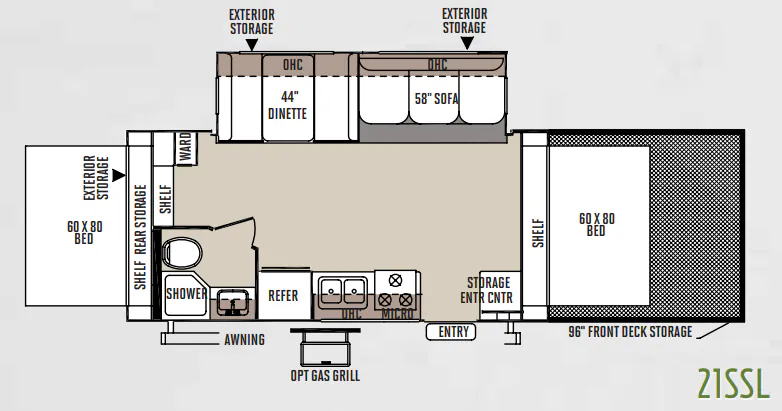 Forest River Flagstaff Shamrock 21SSL floor plan