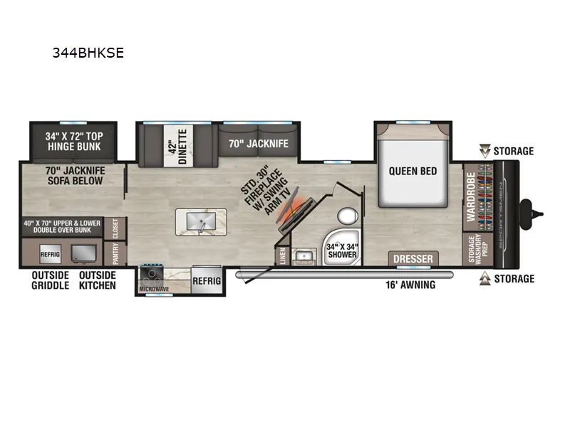 2026 K-Z Sportsmen SE 344BHKSE - Floor plan