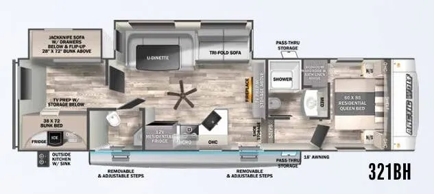 Forest River Cherokee Arctic Wolf 321BH floor plan