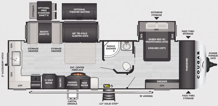 Keystone Cougar Half-Ton 30RKD floor plan