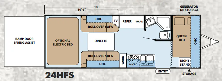 Forest River XLR Hyperlite 24HFS floor plan