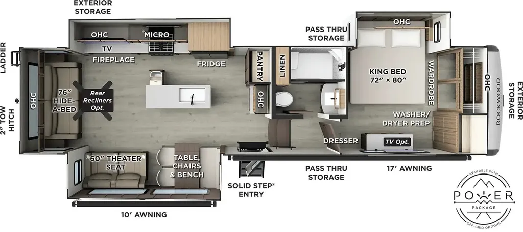 2026 Forest River Rockwood Signature R361RLS floor plan