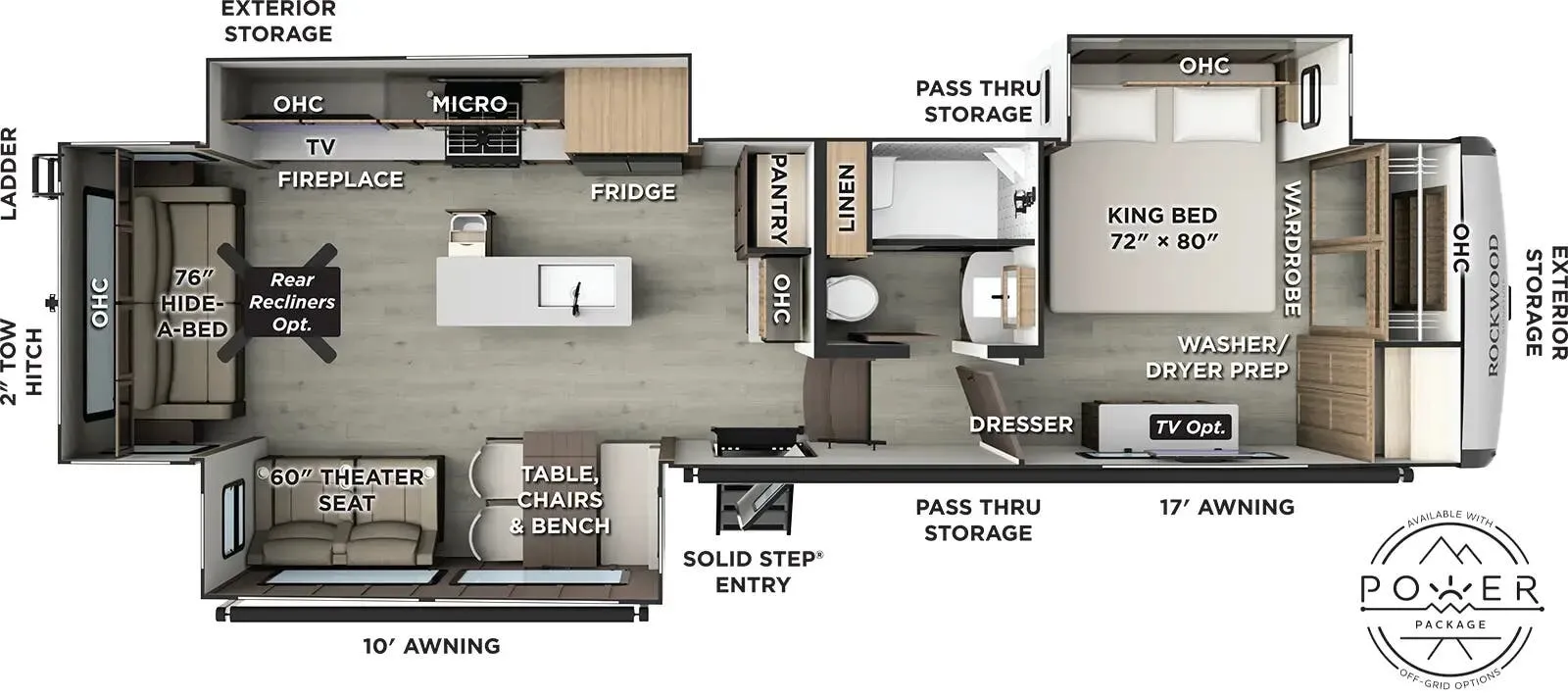 2026 Forest River Rockwood Signature R361RLS - Floor plan