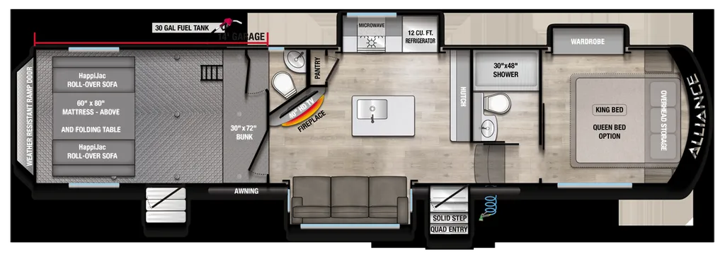 2026 Alliance RV Valor 35A14 floor plan