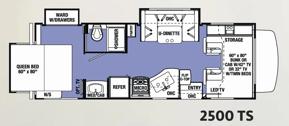 Forest River Sunseeker 2500TS floor plan