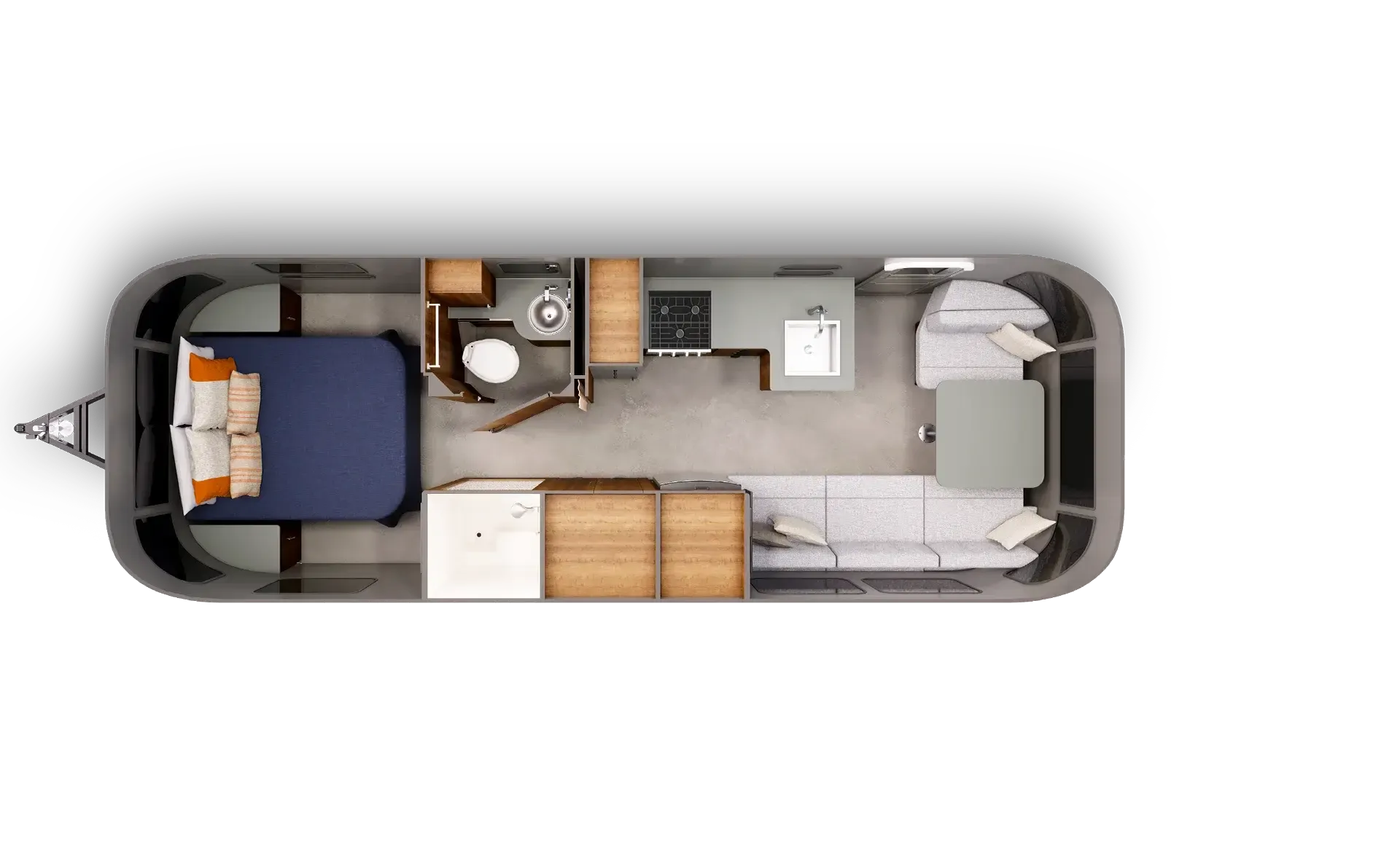 Airstream Trade Wind 27FB QUEEN floor plan
