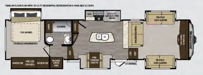 Keystone Avalanche 381FL floor plan