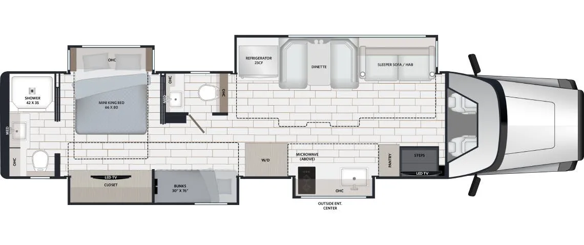 Renegade RV XL X45QBH floor plan