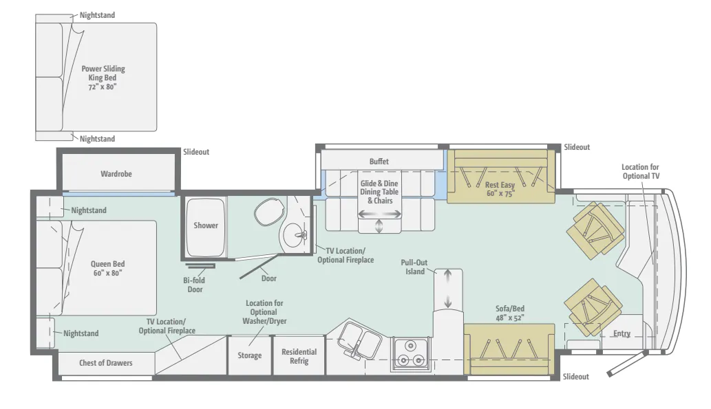 Winnebago Journey 36M floor plan