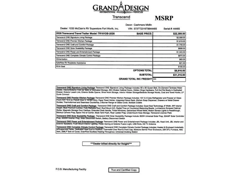 2026 Grand Design Transcend One 161DB - Photo 4