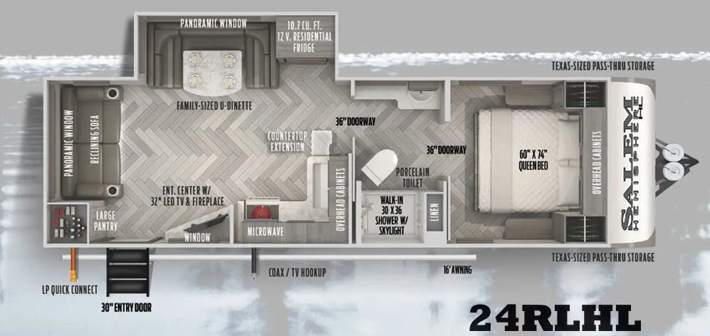 Forest River Salem Hemisphere Hyper-Lyte 24RLHL floor plan