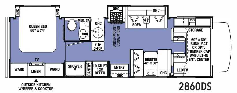 Forest River Sunseeker Classic 2860DS floor plan