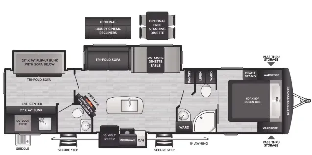 2026 Keystone Passport 3300BK - Floor plan