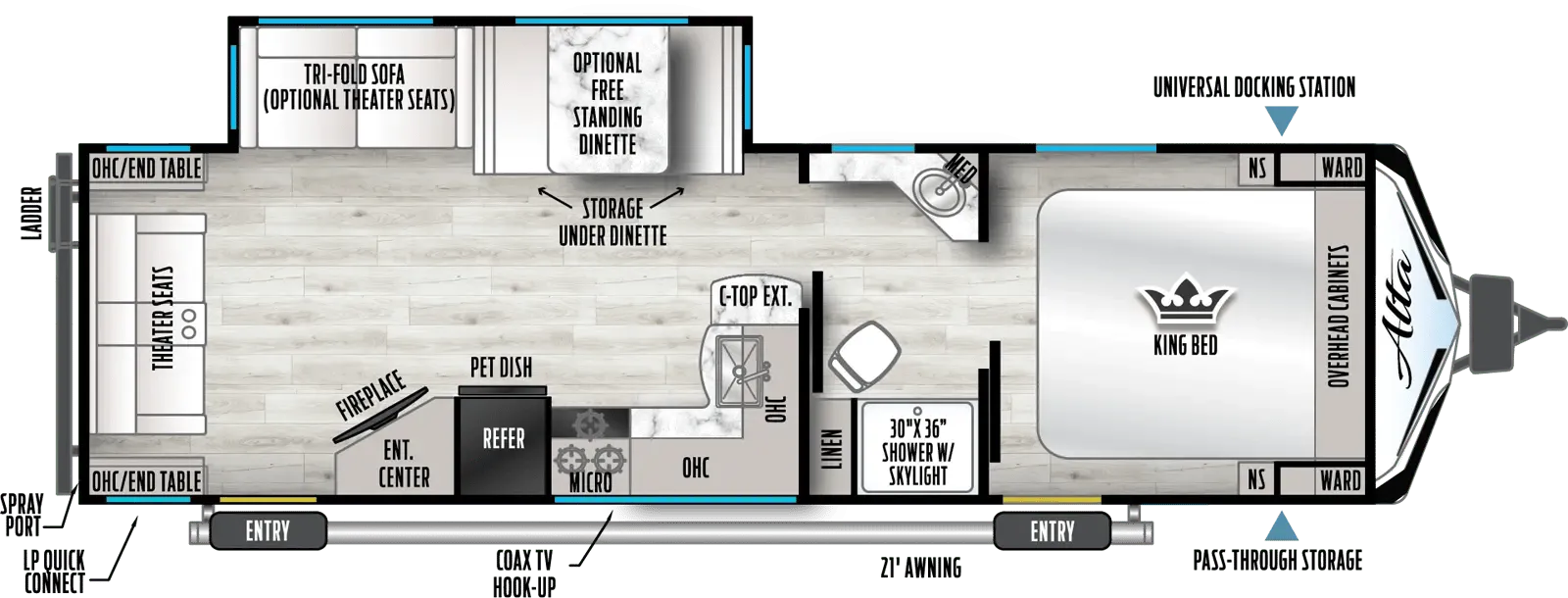 2024 East to West, INC. Alta 2850KRL - Floor plan