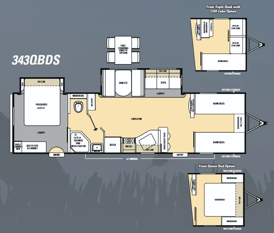 2015 Coachmen Catalina 343QBDS floor plan