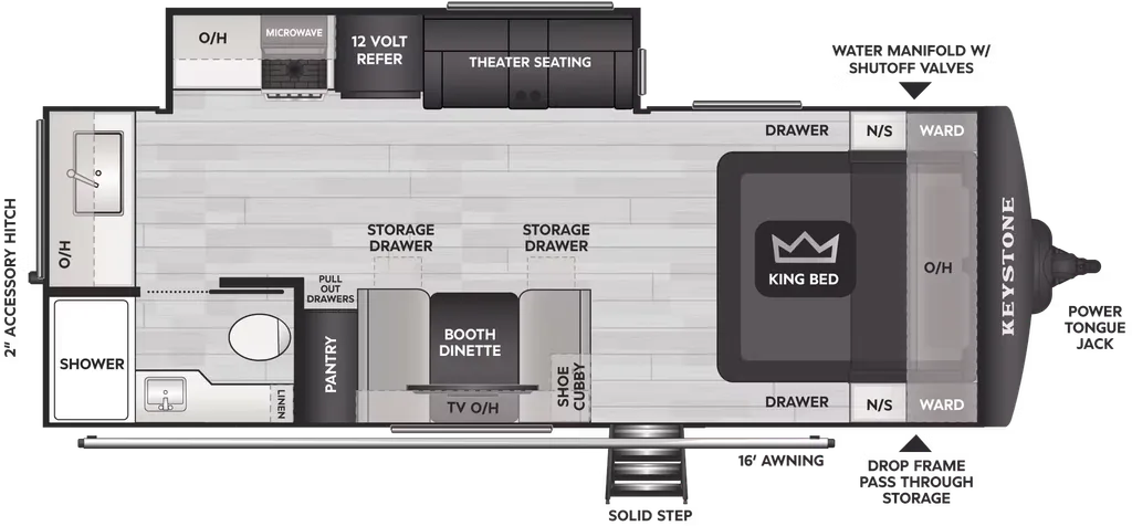 2027 Keystone Cougar Half Ton 22MLS floor plan