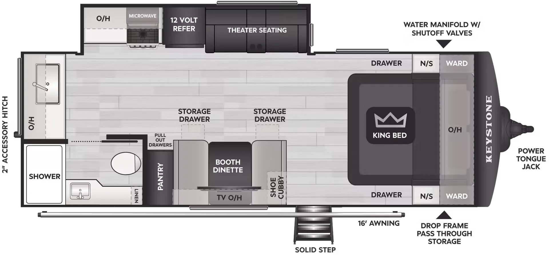 2027 Keystone Cougar Half Ton 22MLS - Floor plan
