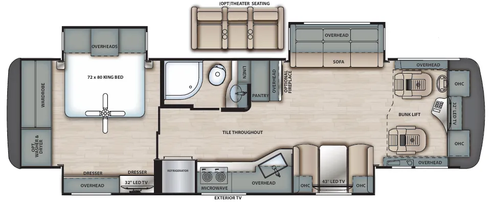 Forest River Berkshire 34B floor plan