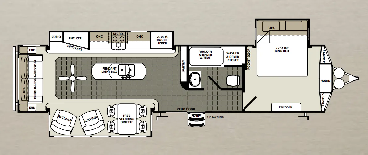 Forest River Sierra Destination 393RL floor plan