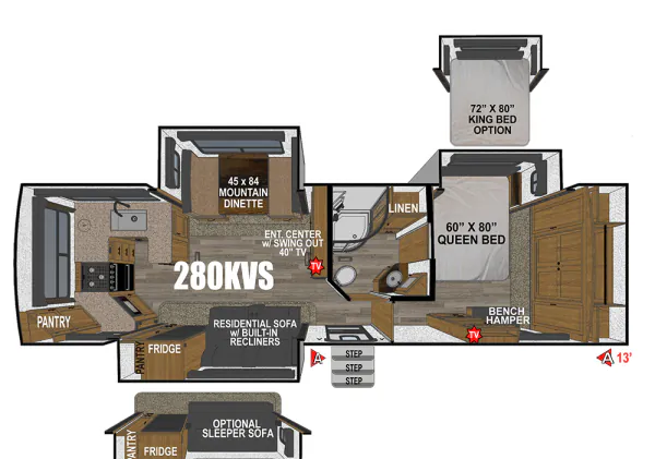 Outdoors RV Blackstone Mountain Series 280KVS floor plan