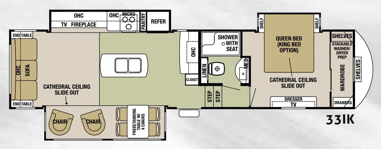 Forest River Cedar Creek Silverback 33IK floor plan