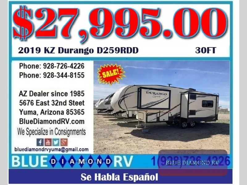 2019 KZ Durango 1500 259RDD - Main photo