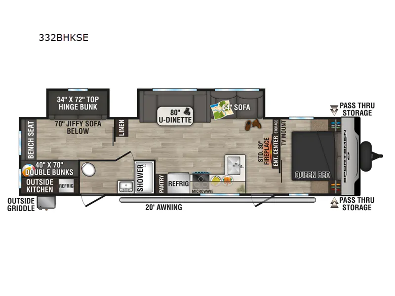2024 K-Z Sportsmen SE 332BHKSE - Floor plan