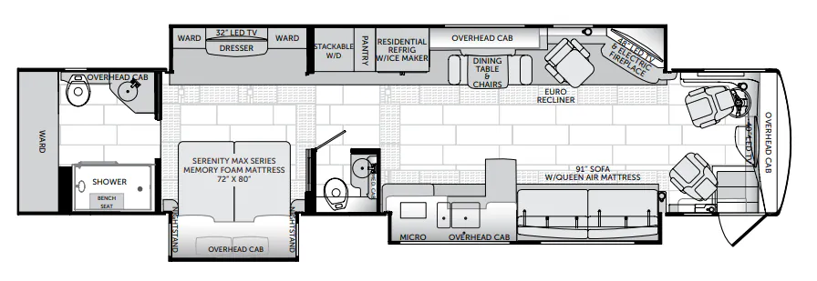 American Coach American Eagle 45C floor plan