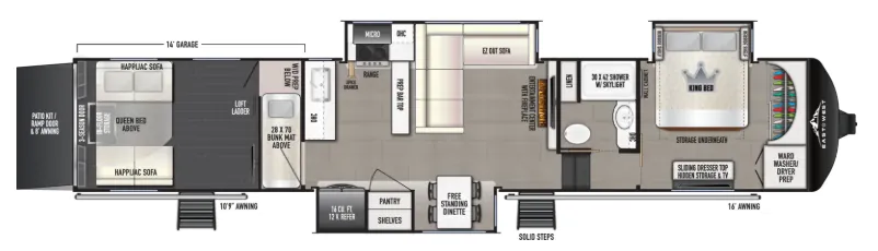 East to West Takoda 399TH floor plan