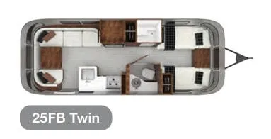 Airstream Globetrotter 25FB Twin floor plan